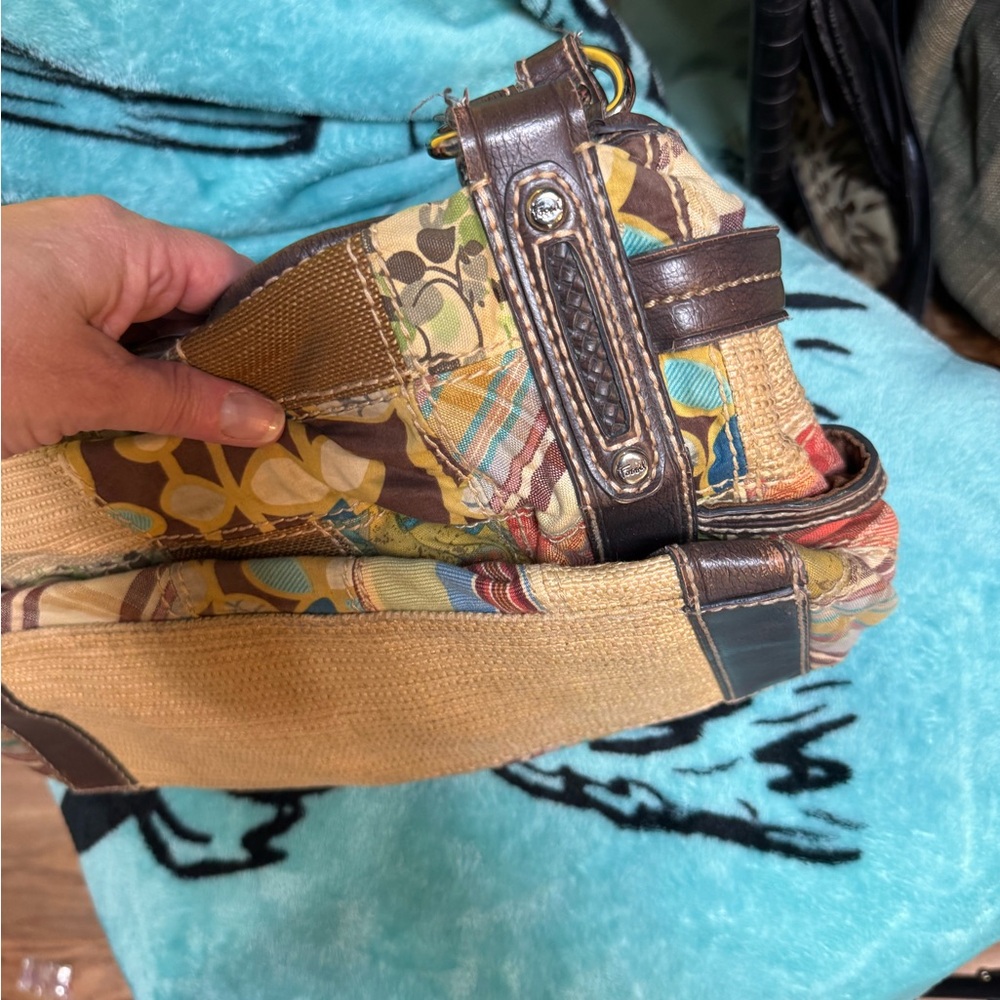 Fossil Patchwork Multi-Color Shoulder Bag with Br… - image 9